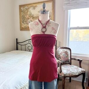 burgundy boho halter top  Y2K burgundy self esteem size medium